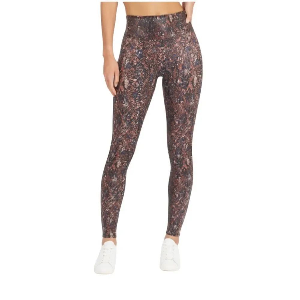 Spanx Faux Leather Snake Shine Leggings size medium